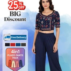 100% Cotton Rayon Palzo Pants 4in1 Pack